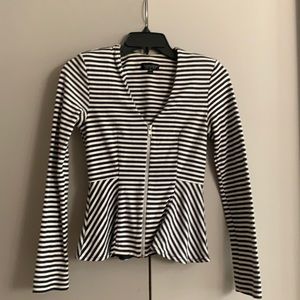 [LIKE NEW] Topshop Striped Peplum Top/Cartigan US2